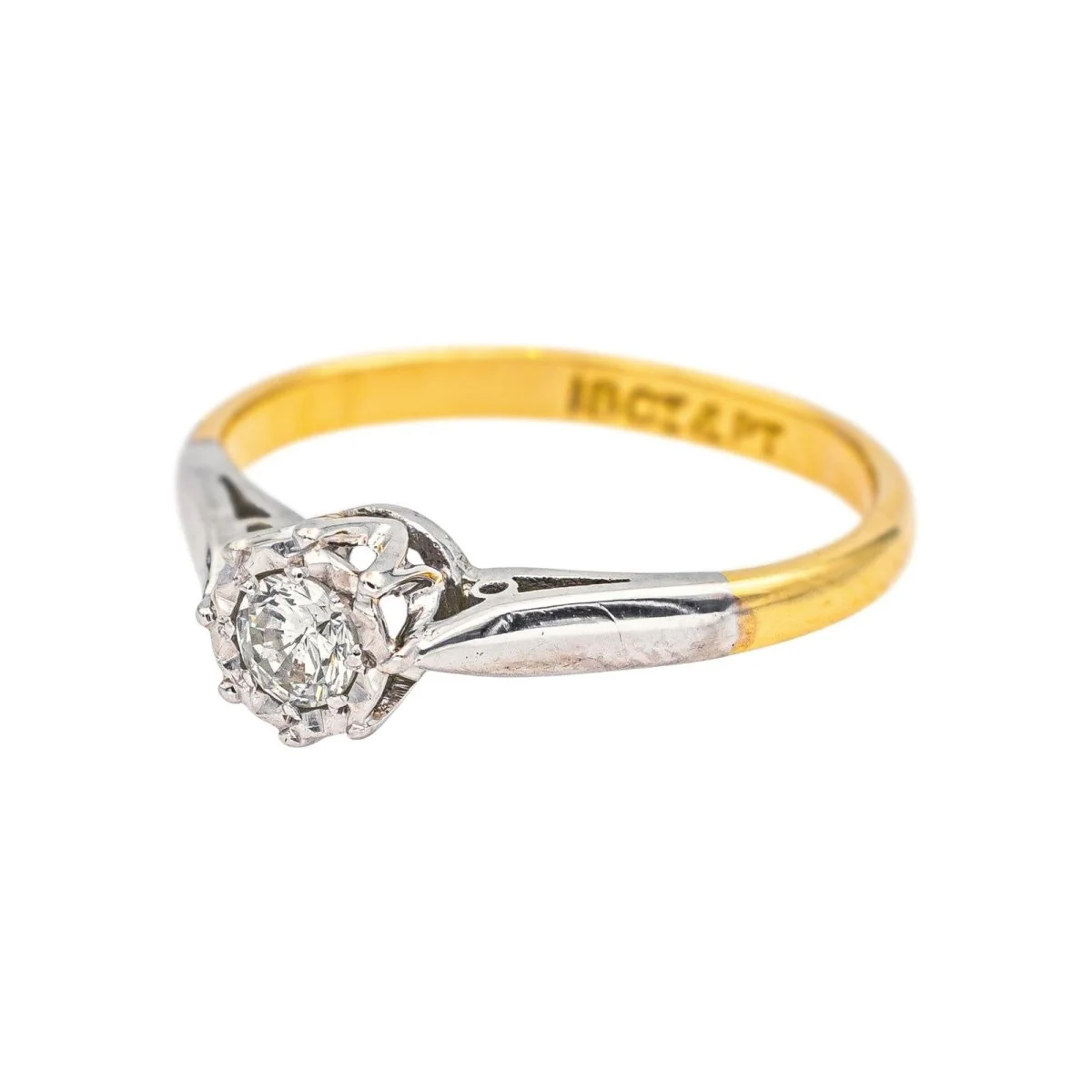Yellow Gold Solitaire Diamond Ring - Image 4