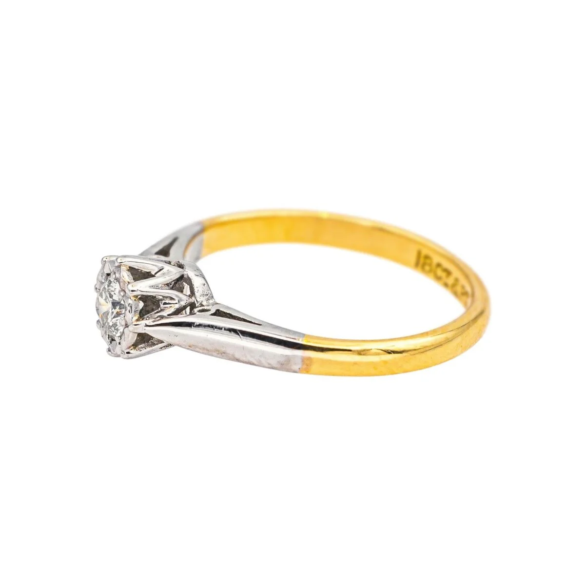 Yellow Gold Solitaire Diamond Ring - Image 5