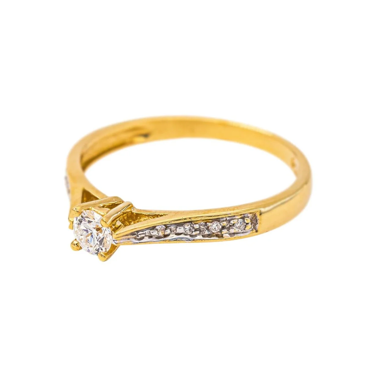 Yellow Gold Solitaire Diamond Ring - Image 3