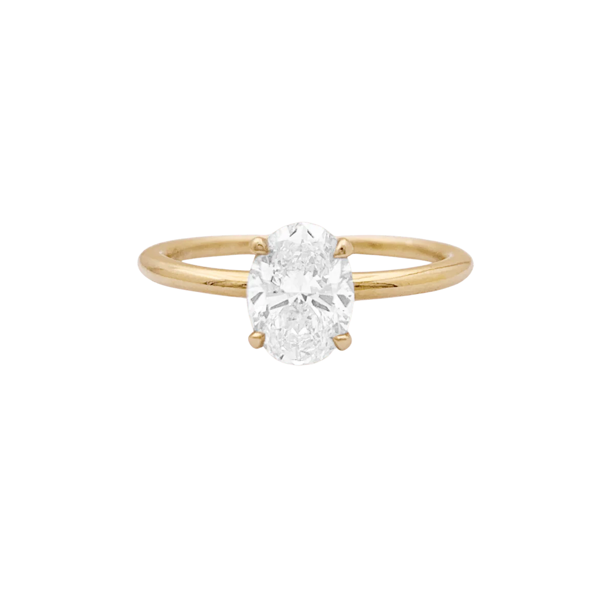 Ring Solitaire in yellow gold and diamond