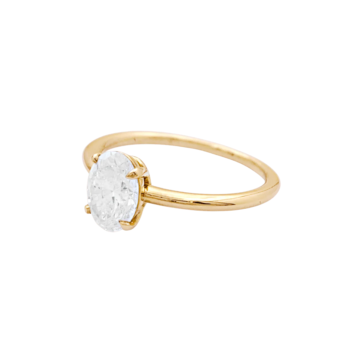 Ring Solitaire in yellow gold and diamond - Image 3