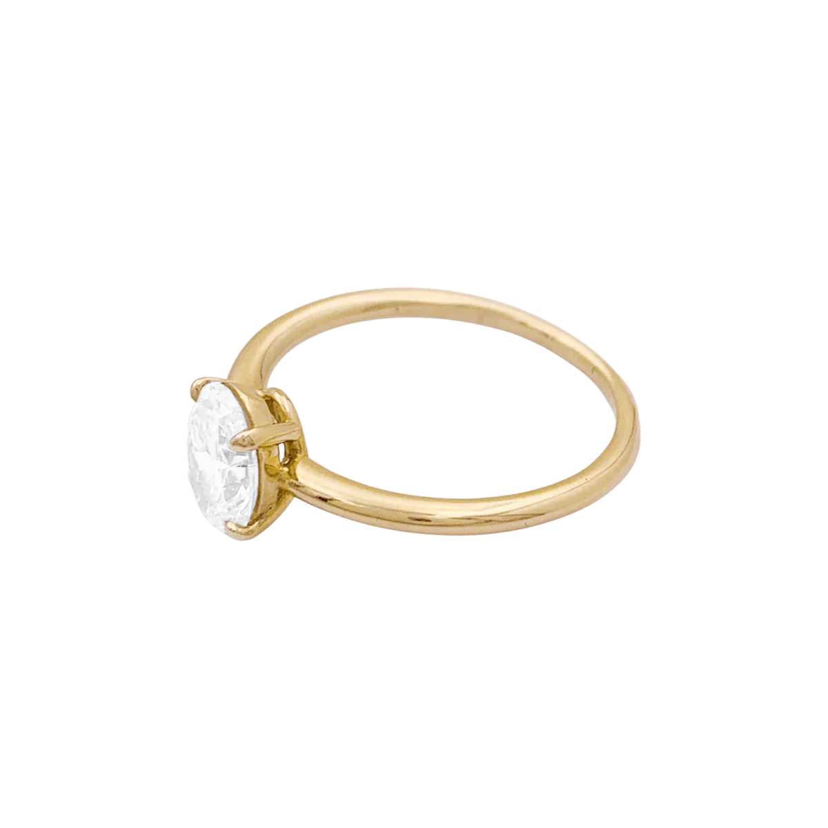 Ring Solitaire in yellow gold and diamond - Image 4