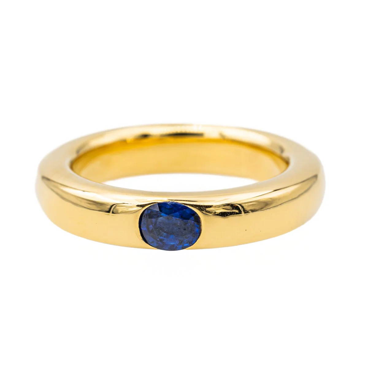 Ring Solitaire Yellow gold Sapphire