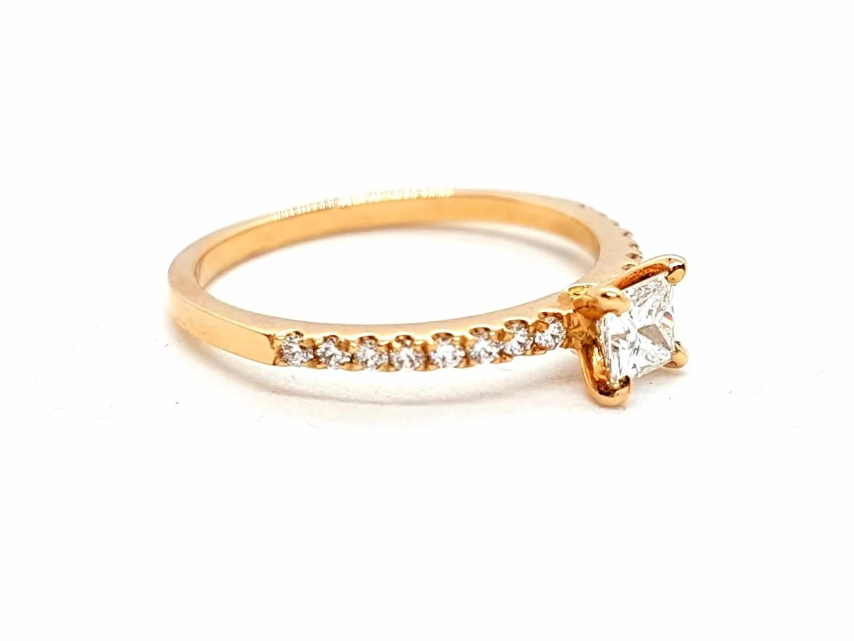 Solitaire Ring Rose Gold Diamond - Image 9