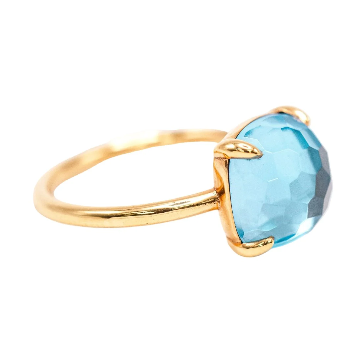 SWISS TOPAS Solitaire Ring in Yellow Gold and Topaz - Image 4