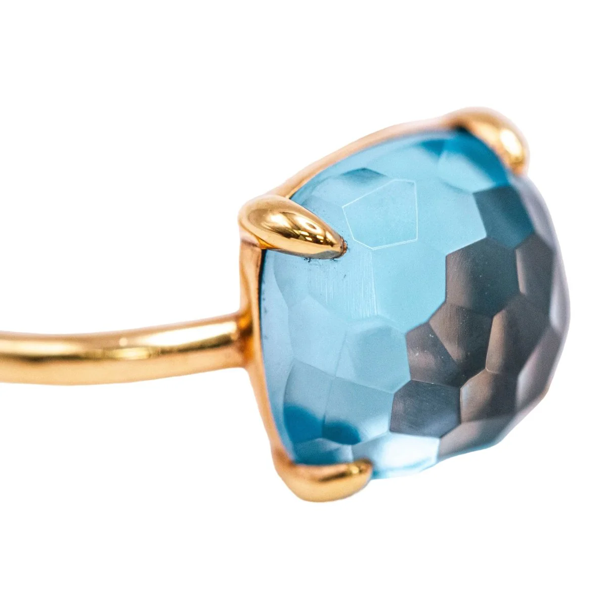 SWISS TOPAS Solitaire Ring in Yellow Gold and Topaz - Image 5