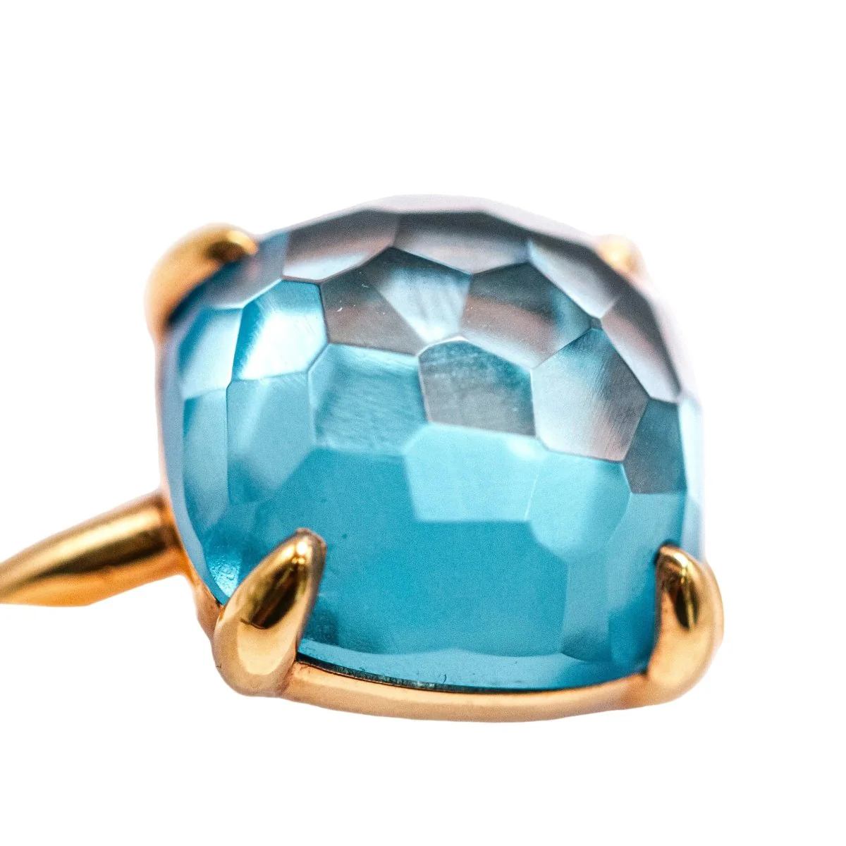 SWISS TOPAS Solitaire Ring in Yellow Gold and Topaz - Image 6