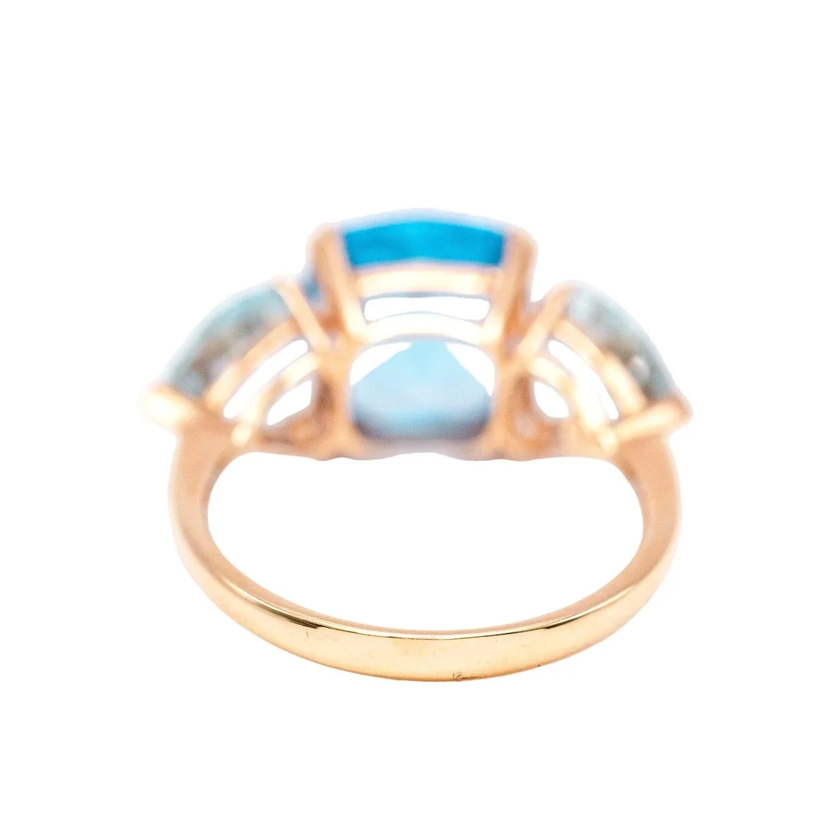 SWISS & SKY TOPAZ Trilogy Ring in Yellow Gold and Topazes - Image 3