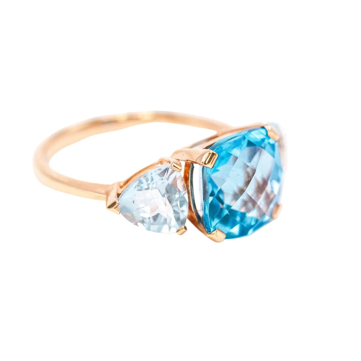 SWISS & SKY TOPAZ Trilogy Ring in Yellow Gold and Topazes - Image 4