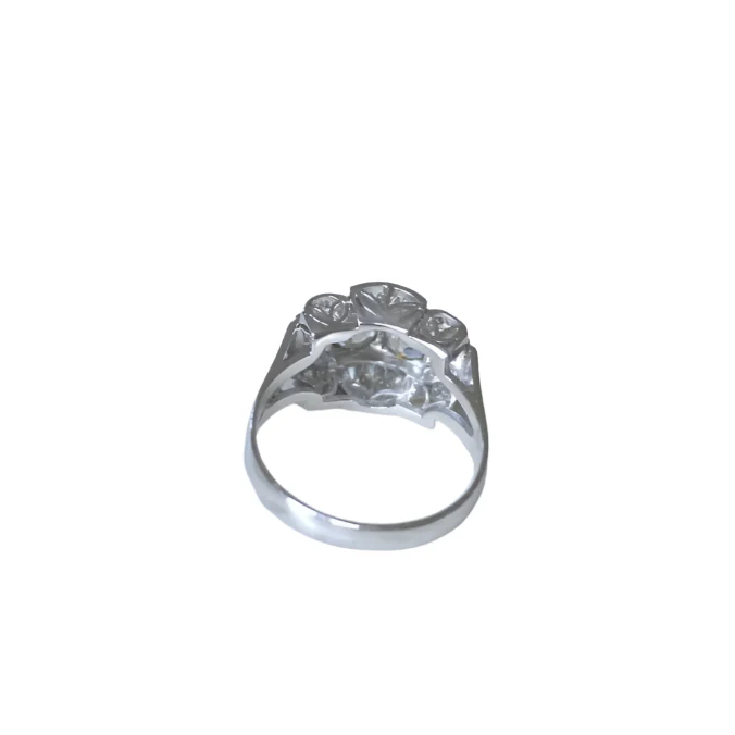 Art Deco Tank ring in white gold, platinum and diamonds - Image 4