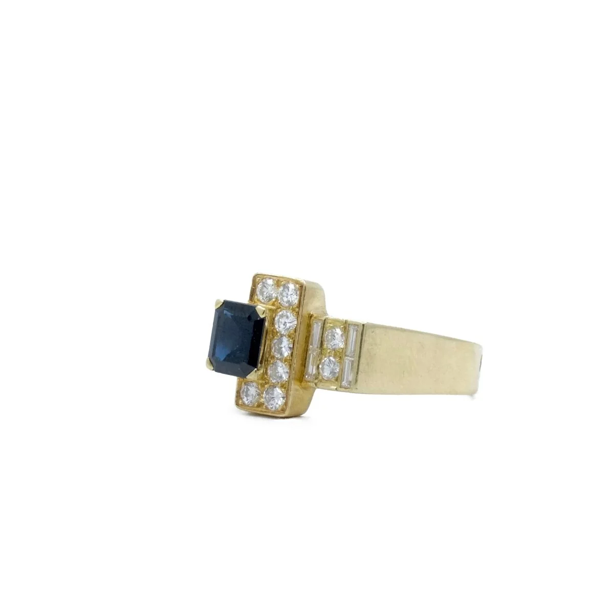 Ring Tank in yellow gold, sapphire and diamonds - Image 3