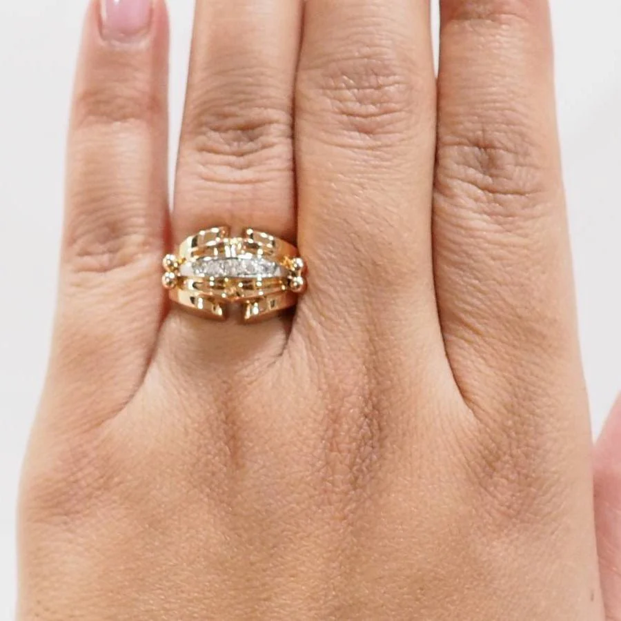 1940s tank ring in rose gold and diamonds - Image 2