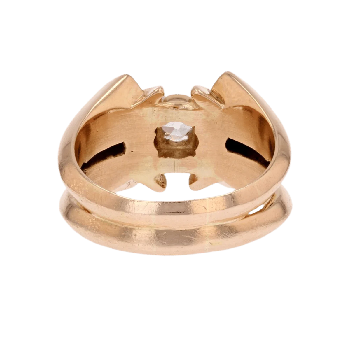 Tank ring in yellow gold and diamond - Image 4