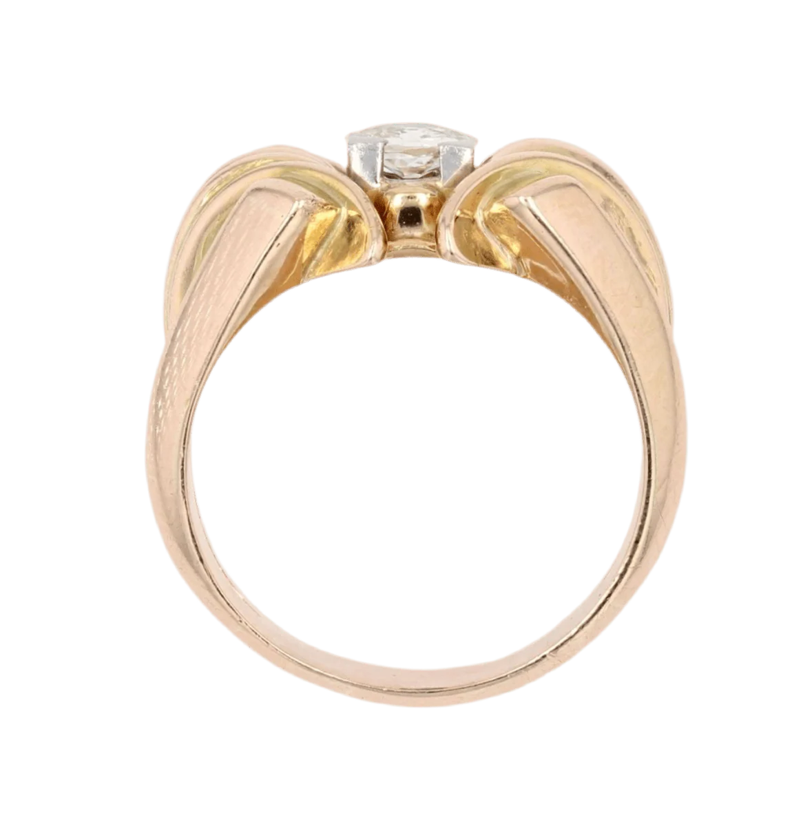 Tank ring in yellow gold and diamond - Image 6