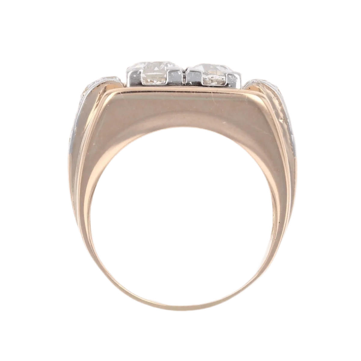 Ring Tank in yellow gold, paltinium and diamonds - Image 6
