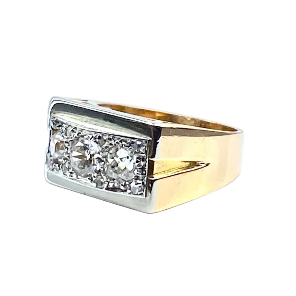 Ring Tank in 18-carat gold and paltinium in diamonds - Image 3