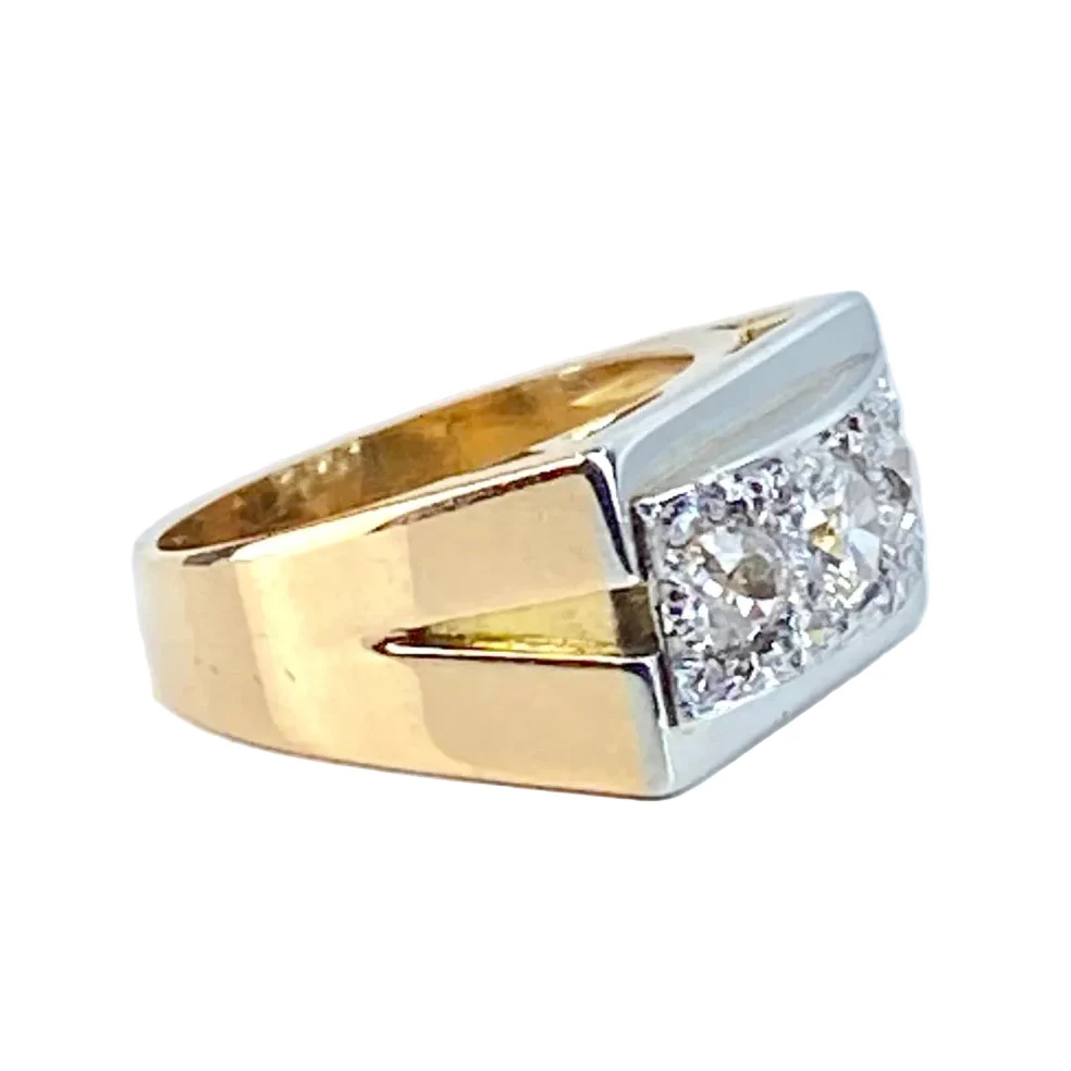 Ring Tank in 18-carat gold and paltinium in diamonds - Image 5