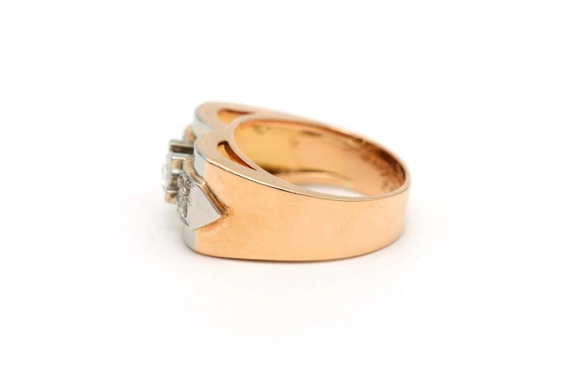 Tank Ring in White gold, Yellow gold and Diamonds - Image 10
