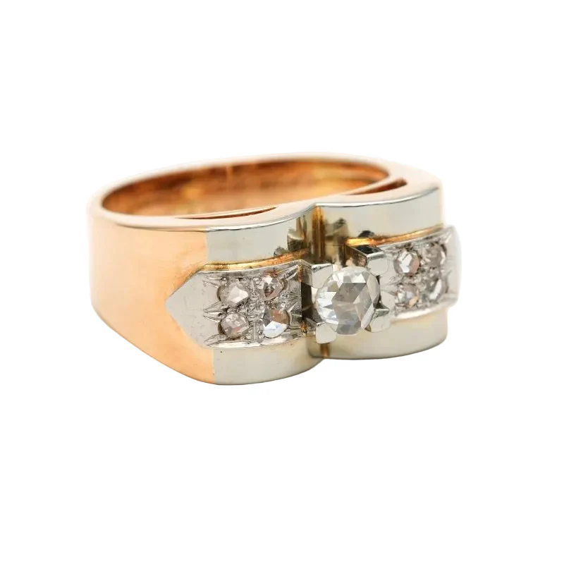 Tank Ring in White gold, Yellow gold and Diamonds - Image 13