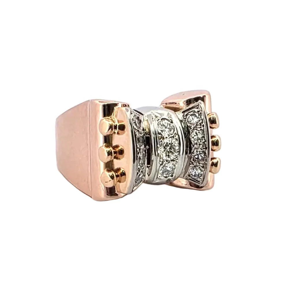 Bague Tank en or blanc, or rose et diamants - Image 6