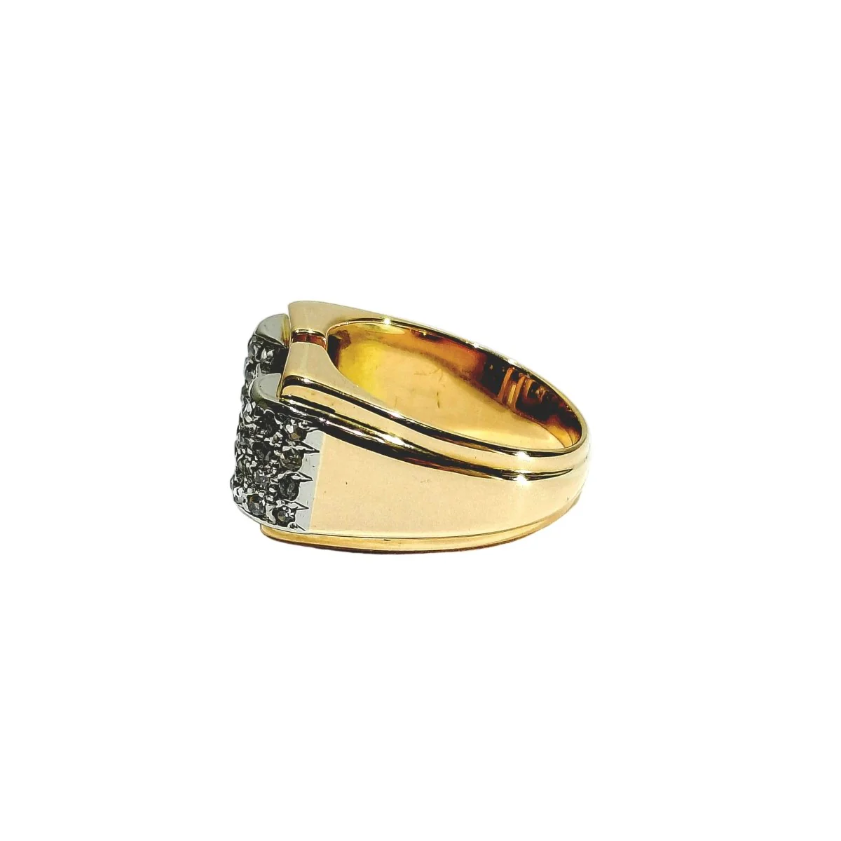 Tank ring in white gold, rose gold and diamonds - Image 4
