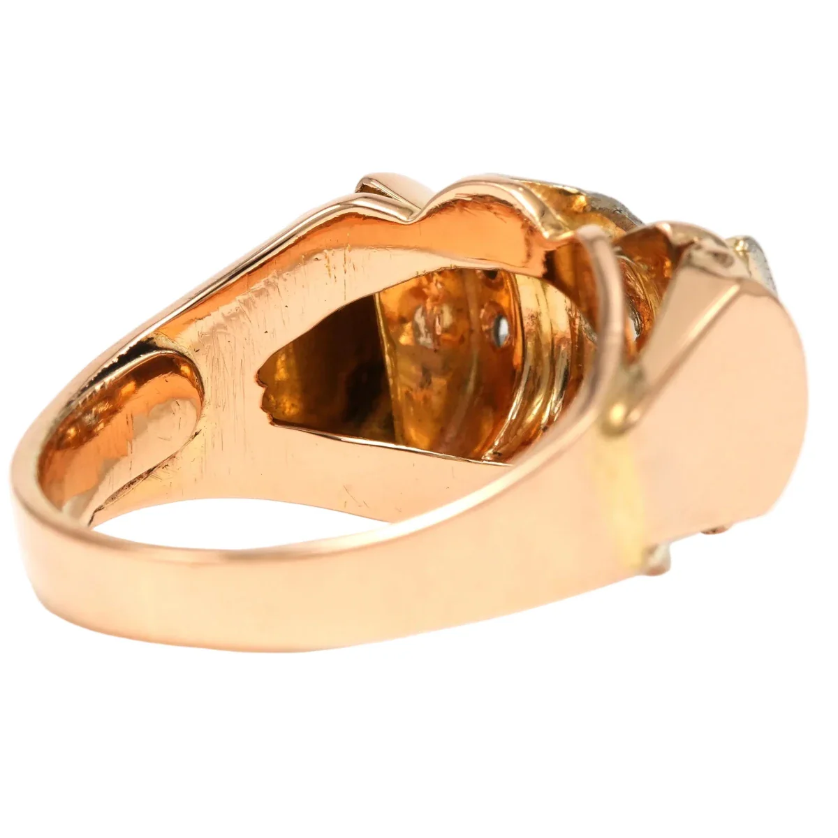 Bague Tank en or jaune et diamants - Image 4