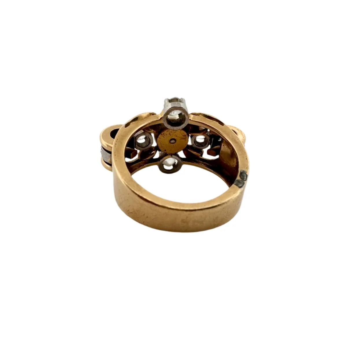 Ring Tank in yellow gold, pearl and diamonds - Image 7