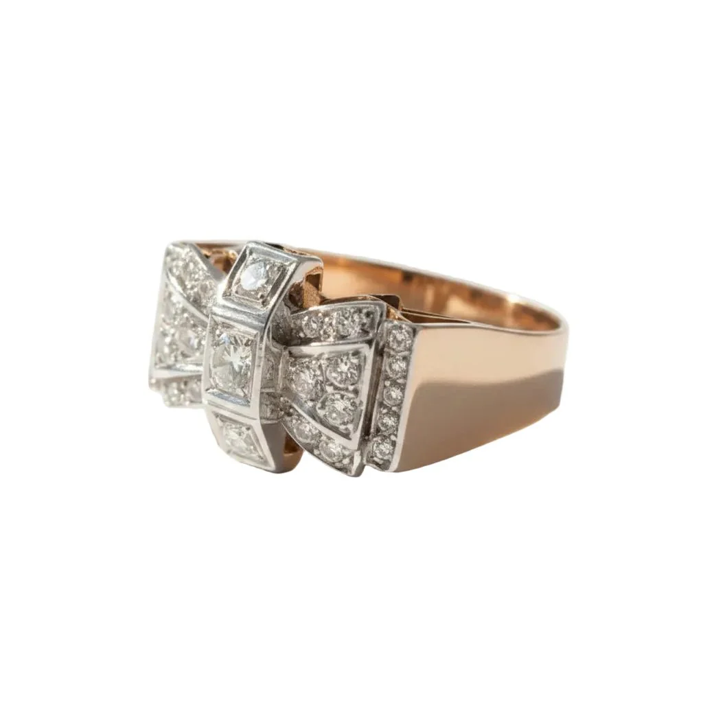 Rose gold and Diamonds Tank Ring - Image 3
