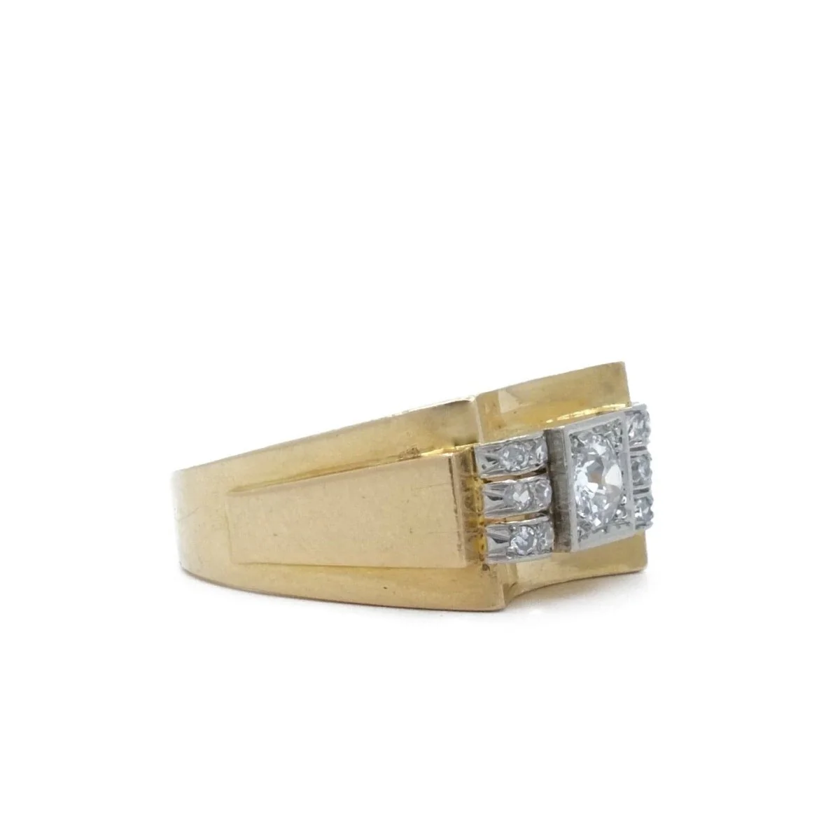 Ring tank in yellow gold and paltinium - Image 4