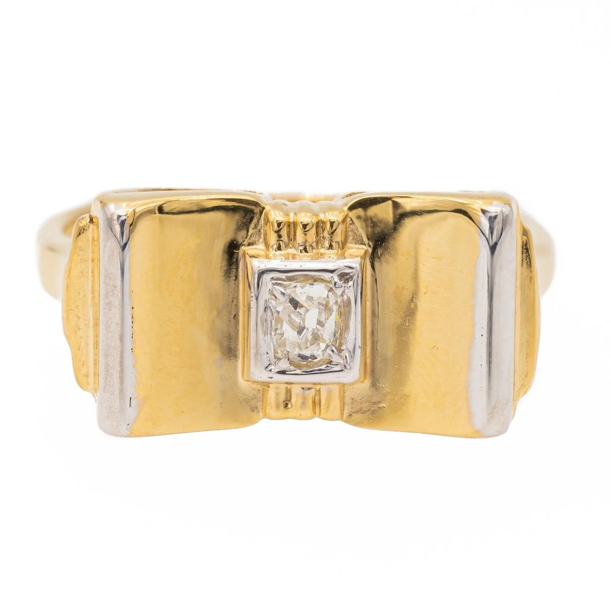 Tank Ring Yellow Gold Diamond