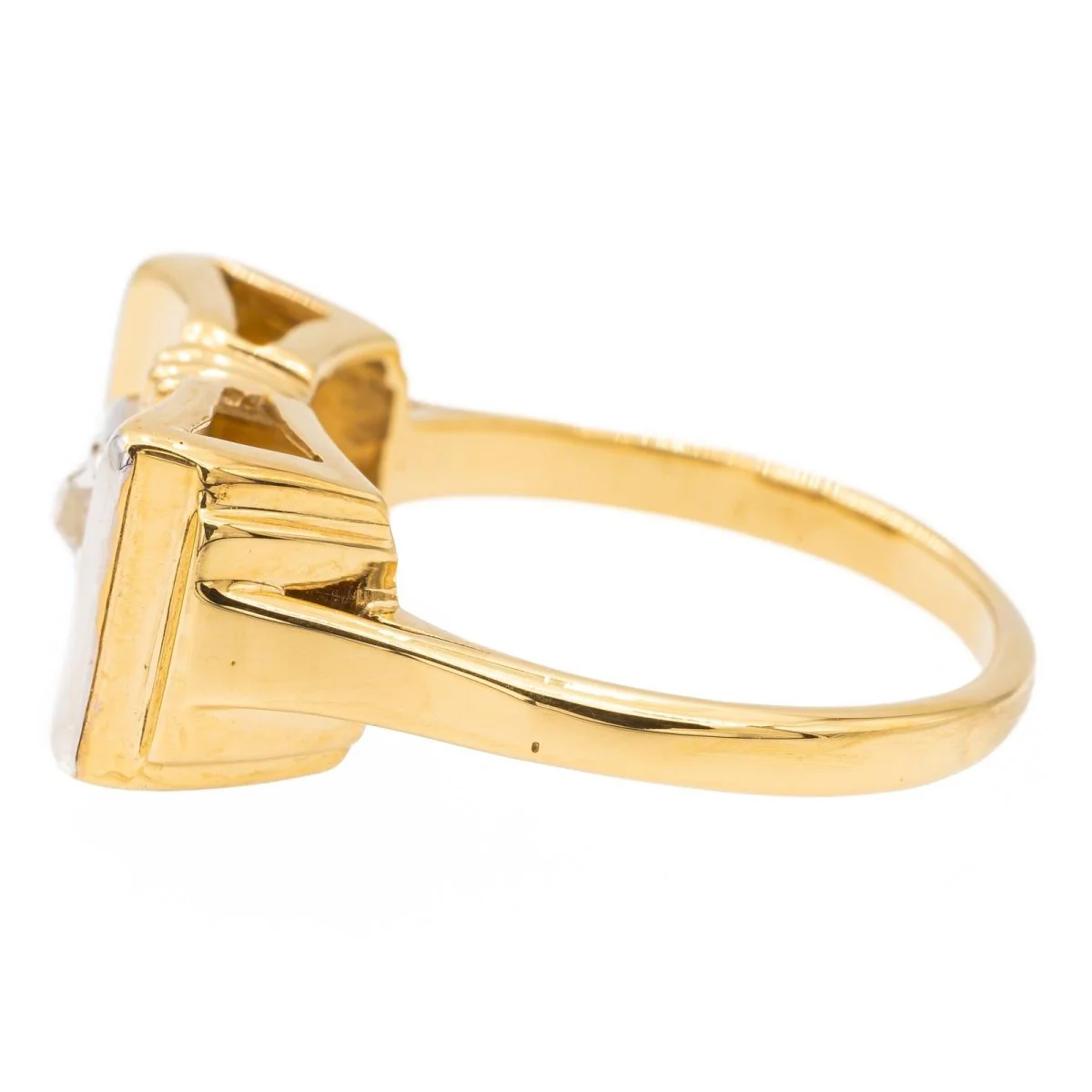 Tank Ring Yellow Gold Diamond - Image 4