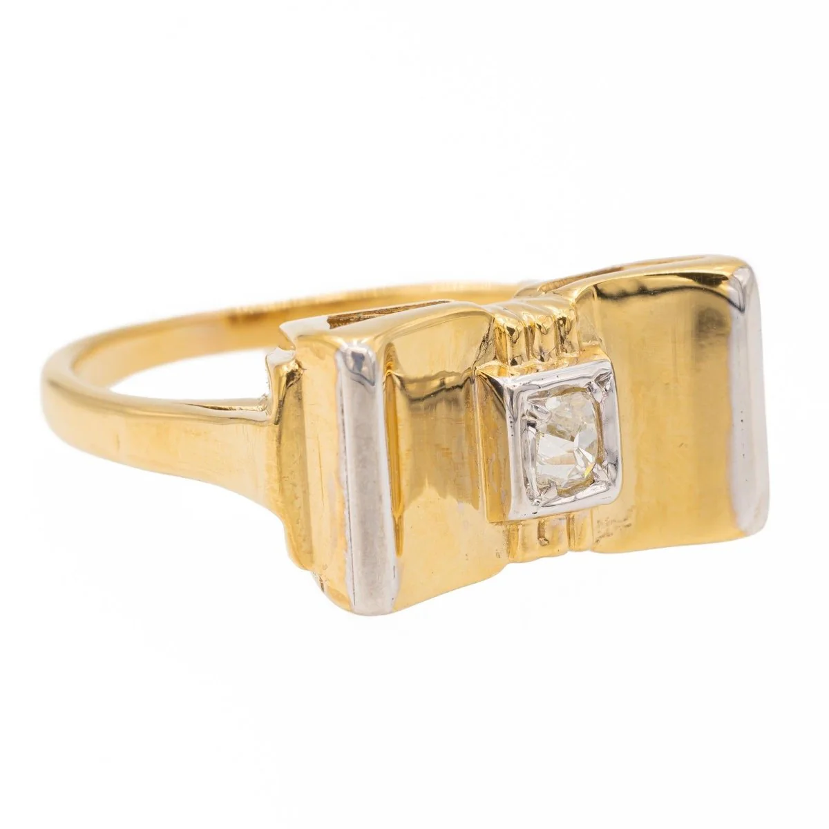 Tank Ring Yellow Gold Diamond - Image 7