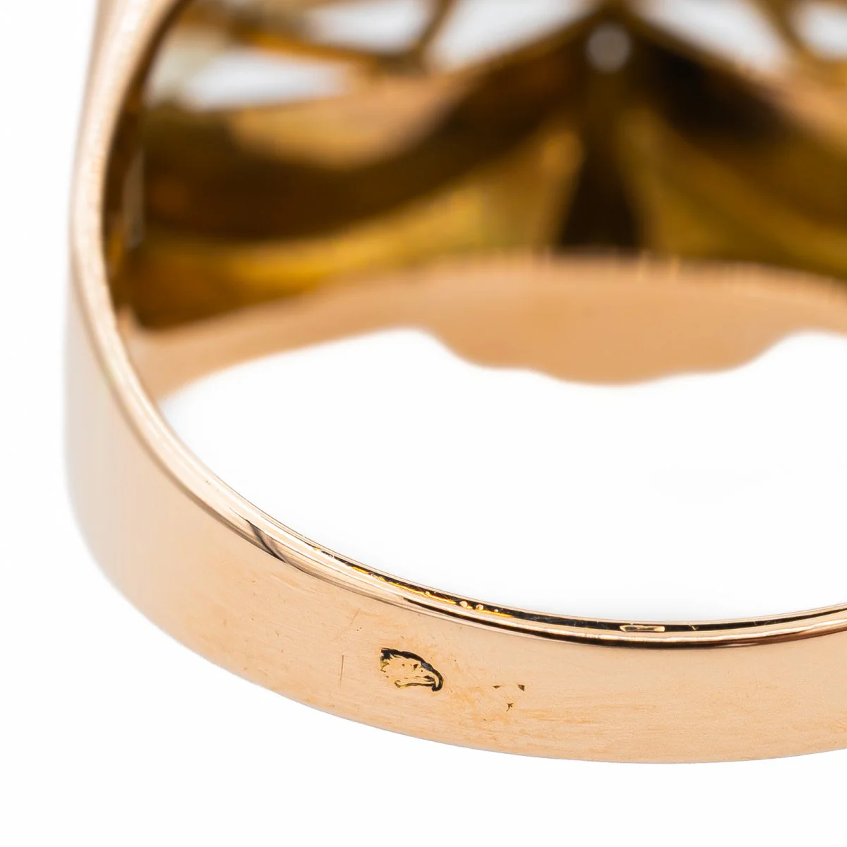 Tank ring in pink gold and diamond - Image 6
