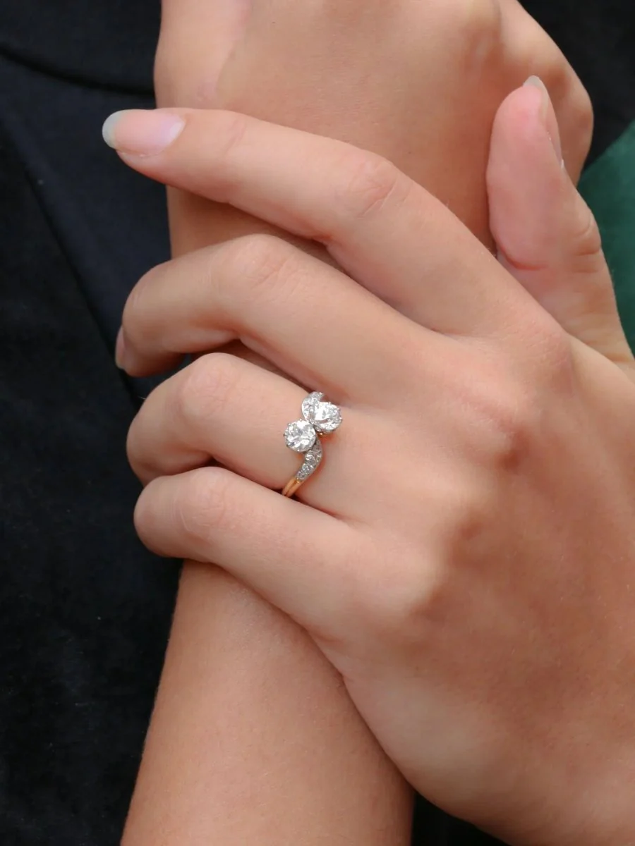 Belle Epoque you and me ring in yellow gold and old-cut diamonds - Image 2