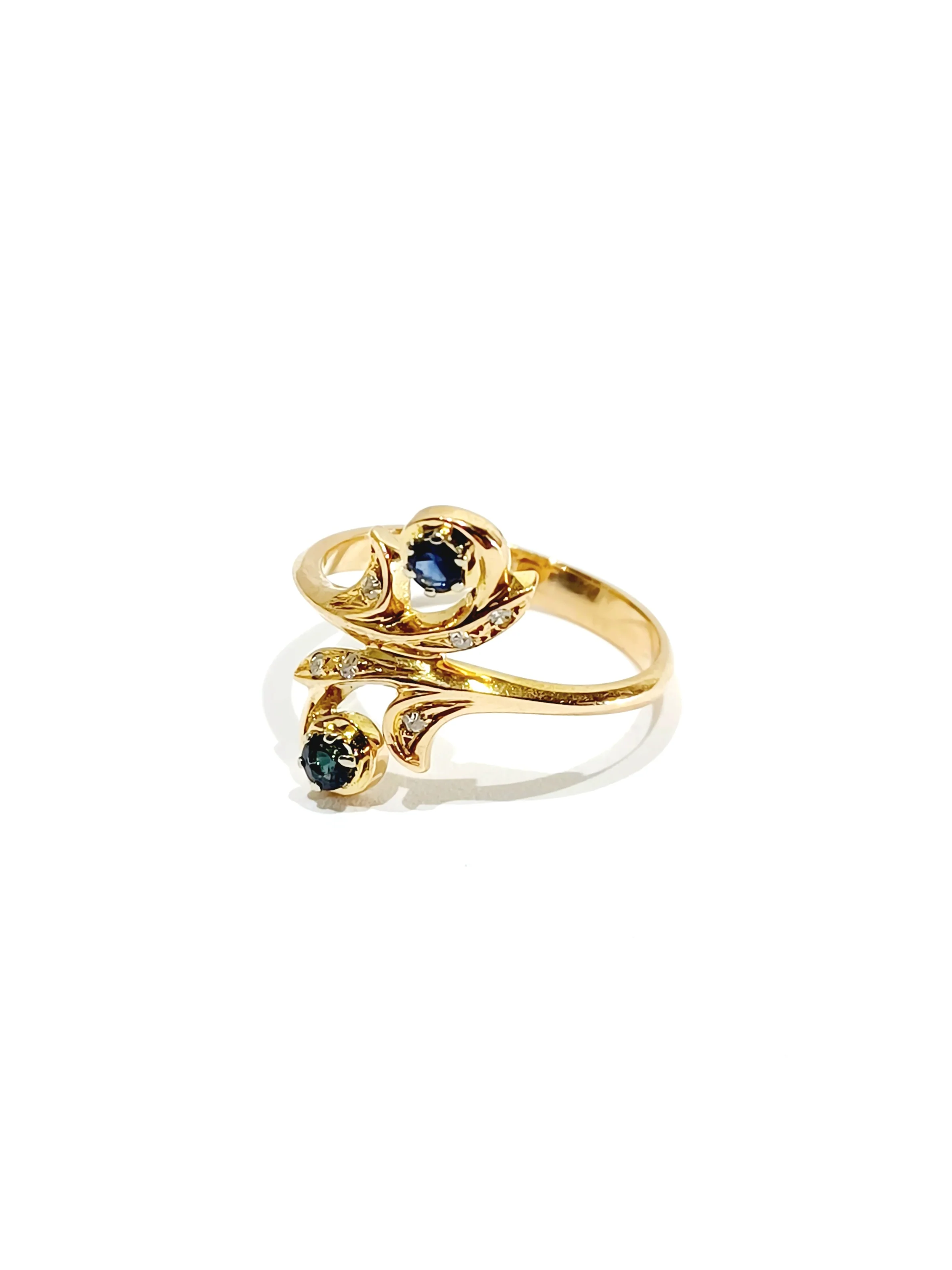 Ring You and Me in yellow gold, sapphire, and diamonds - Image 6