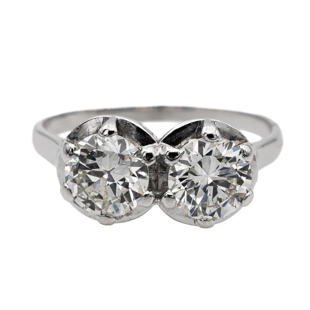 Toi et Moi ring in platinum and diamond