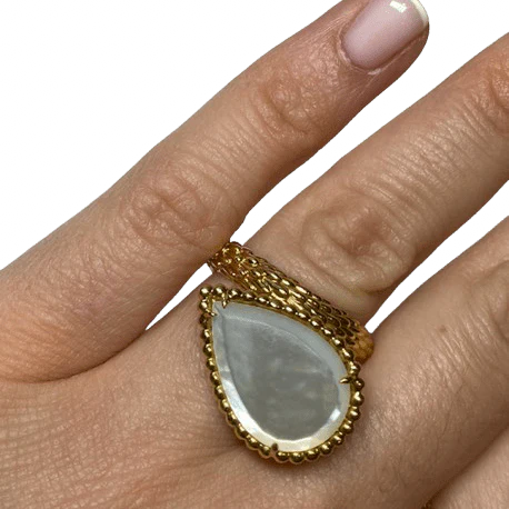 BOUCHERON "Serpent de Bohème" "Toi & Moi" Ring in yellow gold and Mother-of-pearl - Image 2