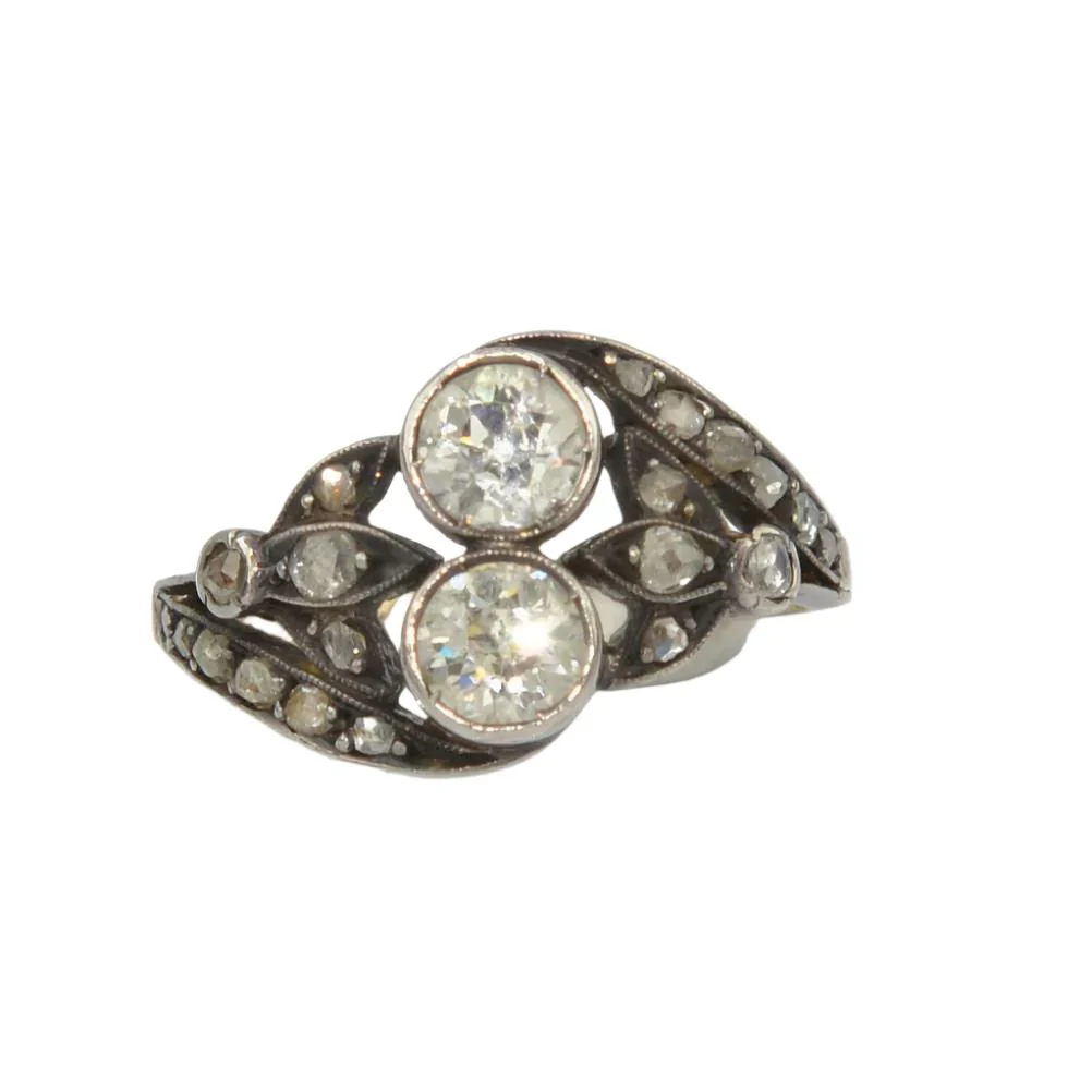 You & Me ring in silver, gold and diamonds