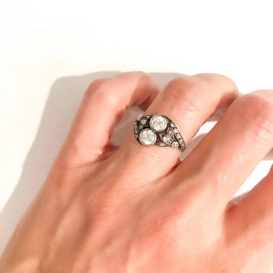 You & Me ring in silver, gold and diamonds - Image 2
