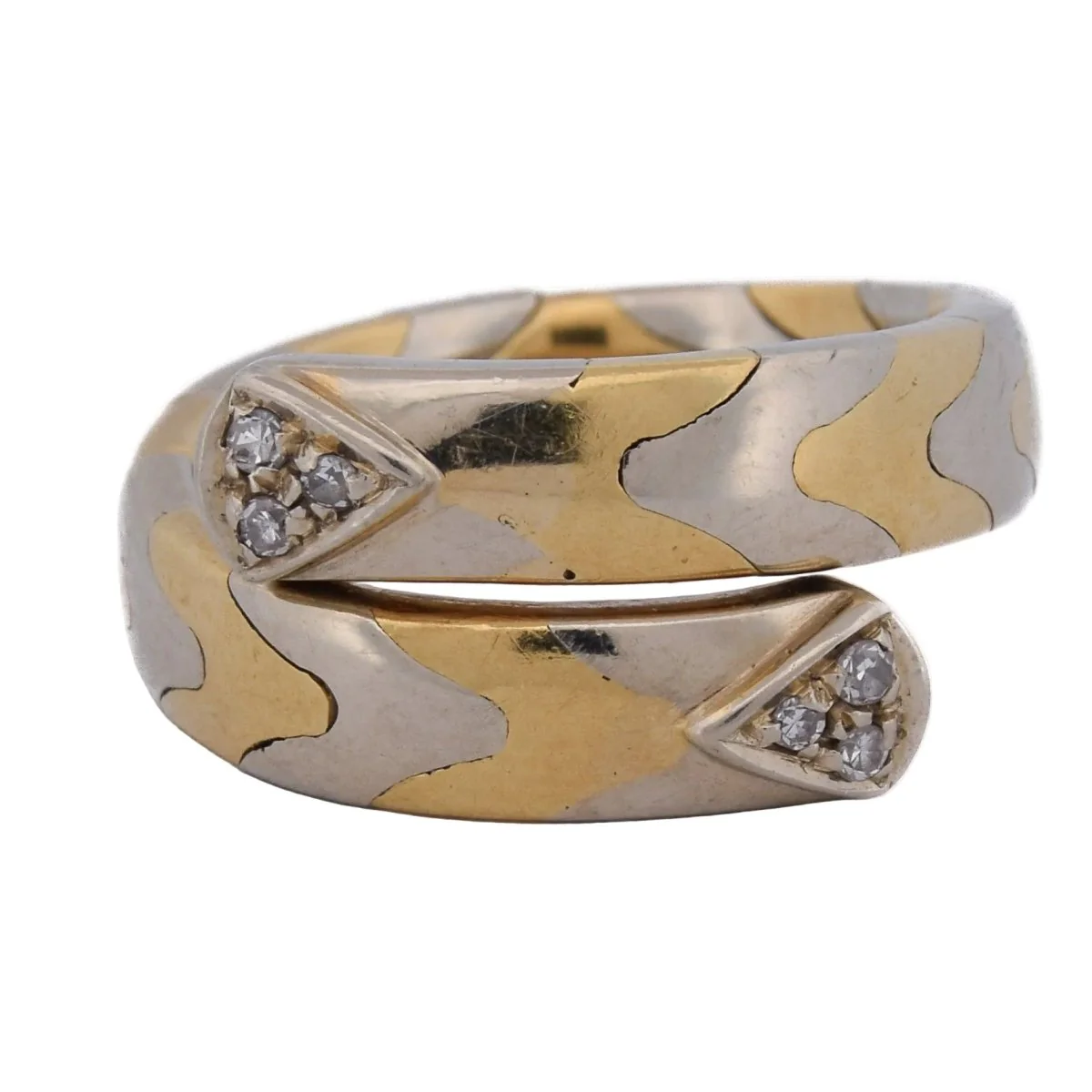 Ring Toi & Moi in white gold, yellow gold and diamonds.