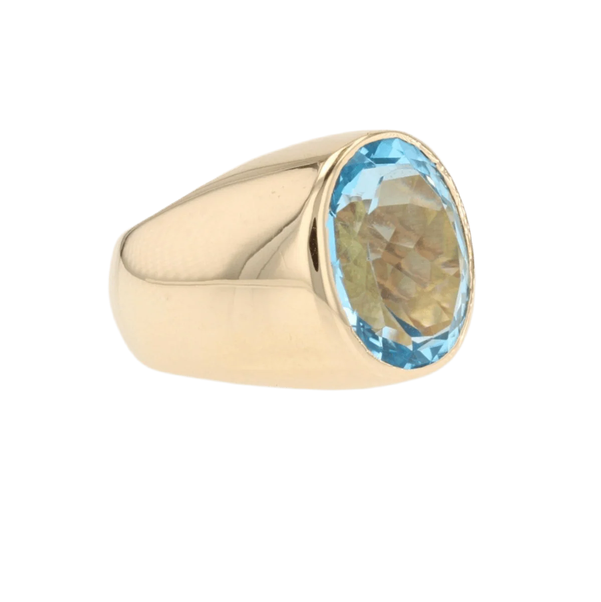 Yellow gold and topaz bangle ring - Image 5