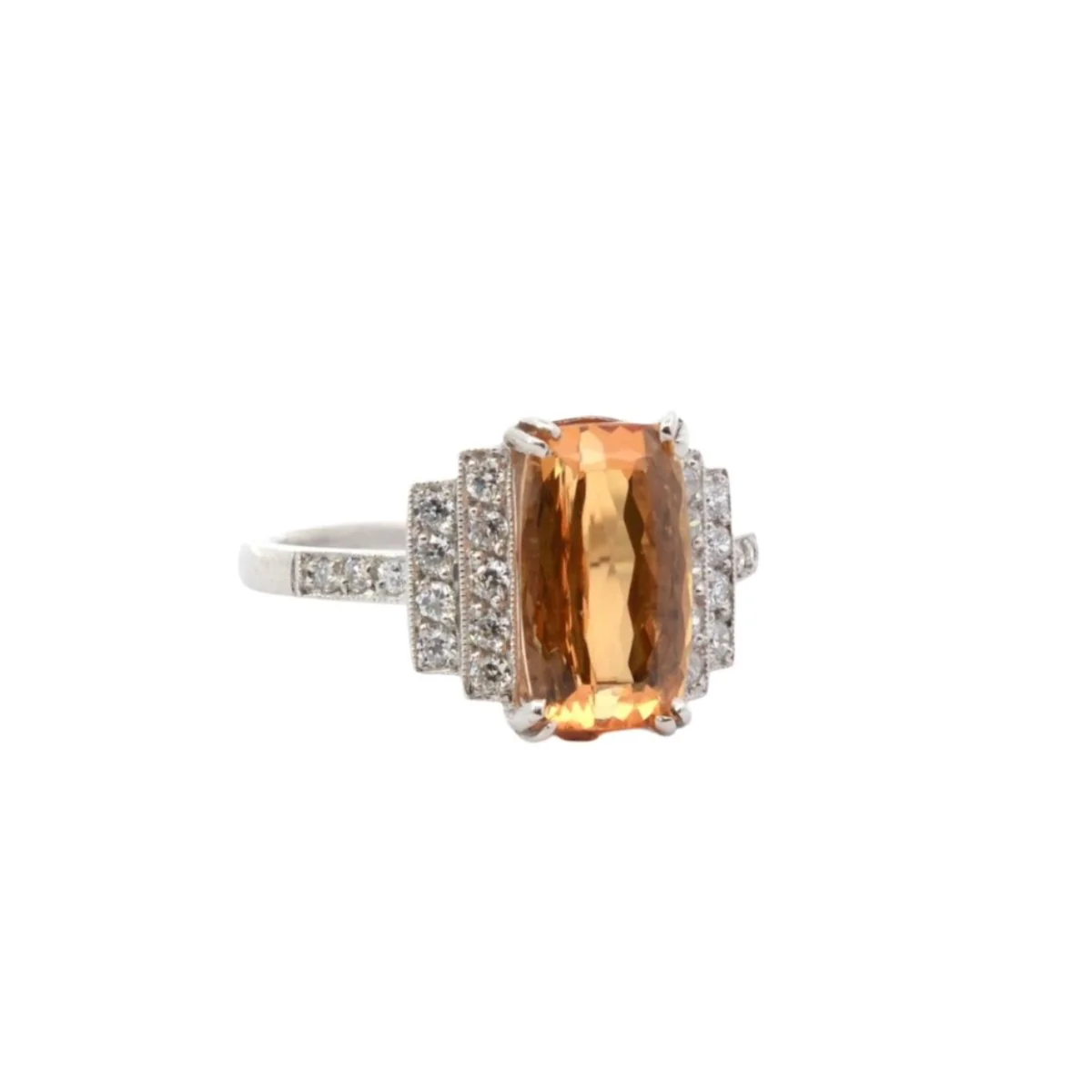 Platinum, topaz and diamond encirclement ring - Image 5