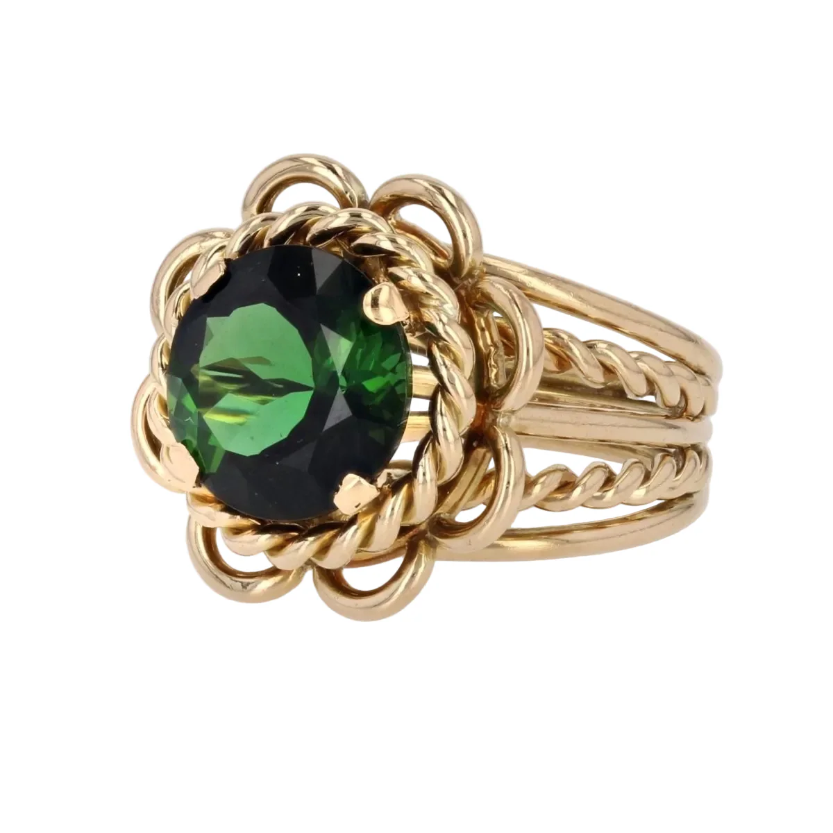 Cocktail Ring in Yellow gold and Tourmaline - Image 3