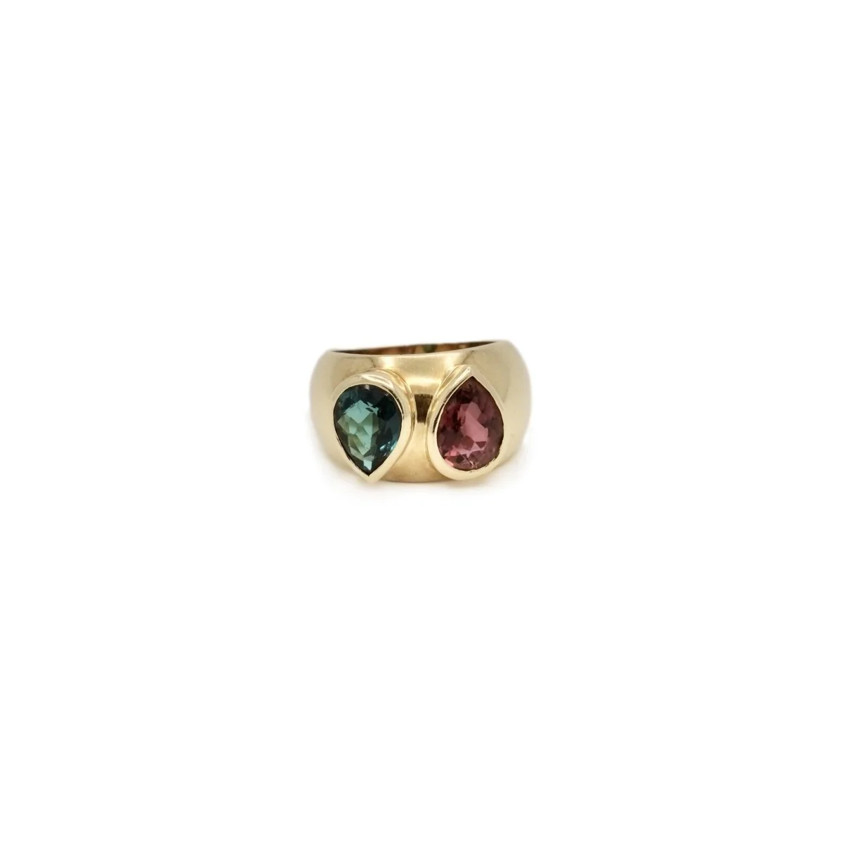 Bague tourmalines poires en or jaune