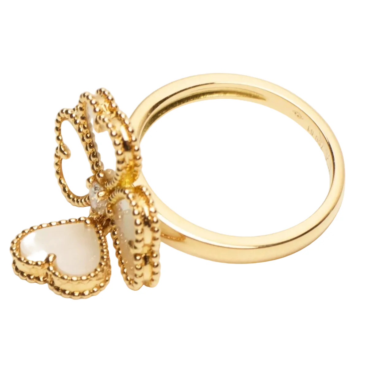 VAN CLEEF & ARPELS "Sweet Hearts" Ring in Yellow gold, Mother-of-pearl and Diamond - Image 2