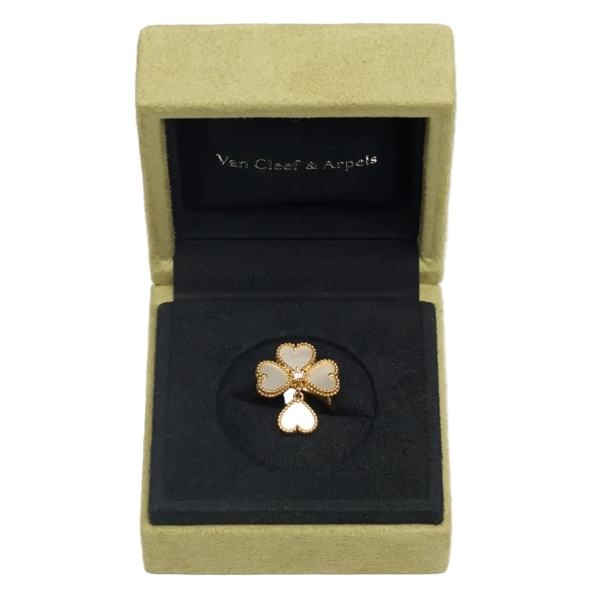 VAN CLEEF & ARPELS "Sweet Hearts" Ring in Yellow gold, Mother-of-pearl and Diamond - Image 7