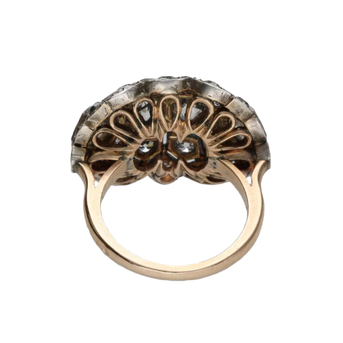 Ring circa 1890 in yellow gold 18 Cts and silver with 3.20 Cts of diamonds old size . Size 56 - Image 3