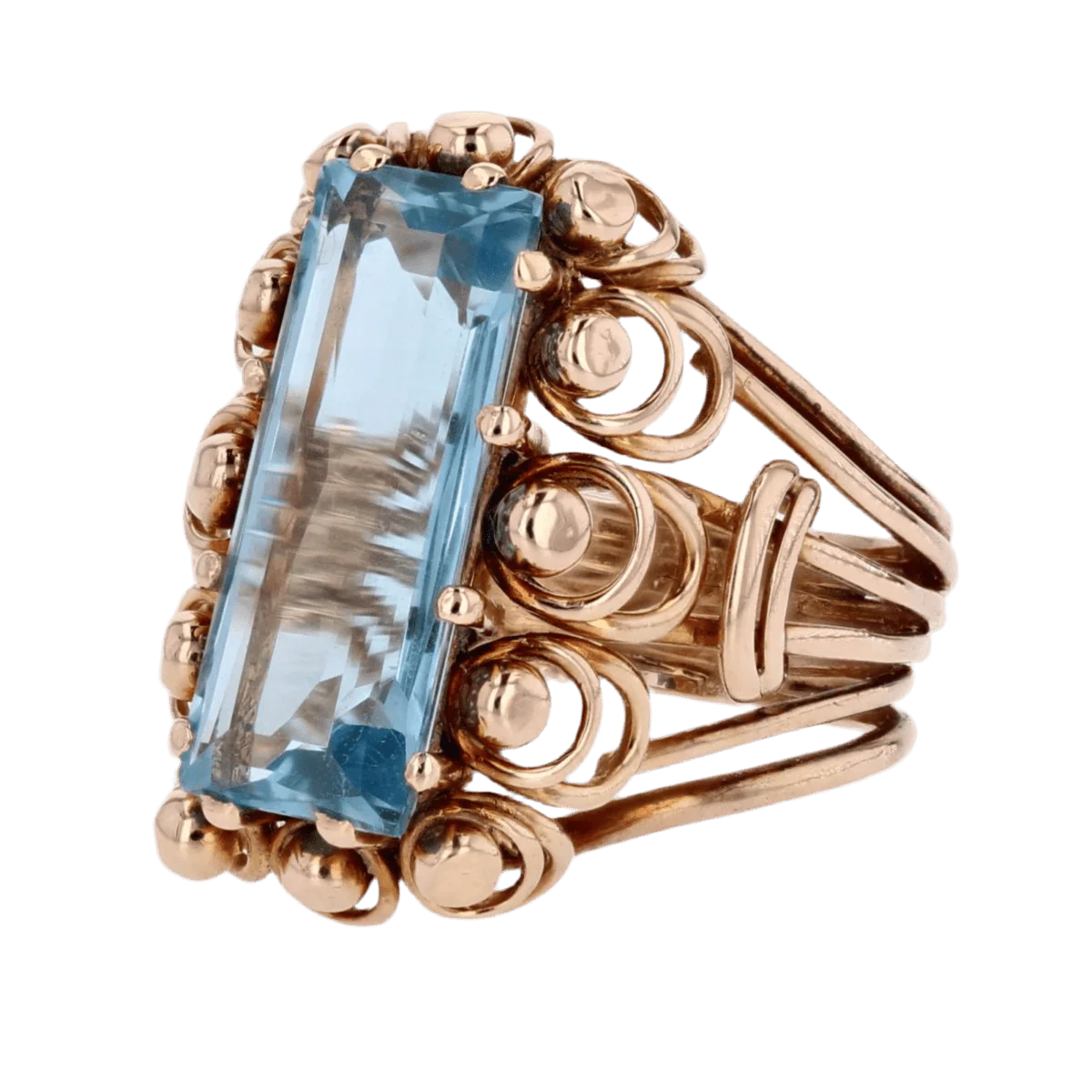 Cocktail ring in yellow gold, pearls and citrine - Image 3