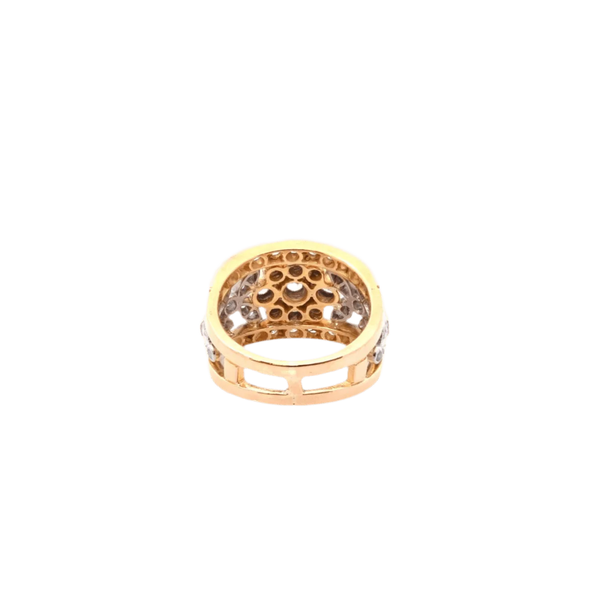 Ring in yellow gold, paltinium and diamonds. - Image 3
