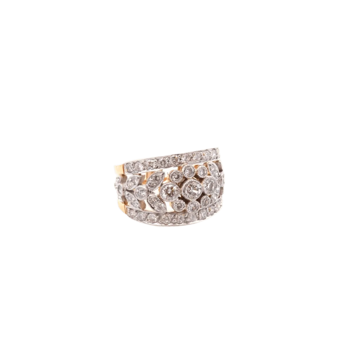Ring in yellow gold, paltinium and diamonds. - Image 4